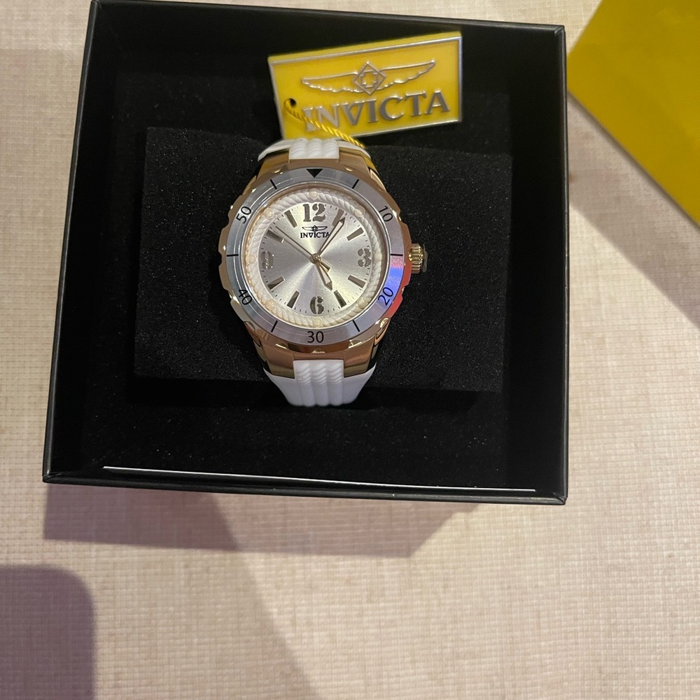 Invicta Silver and Gold Watch Modern Sporty Design